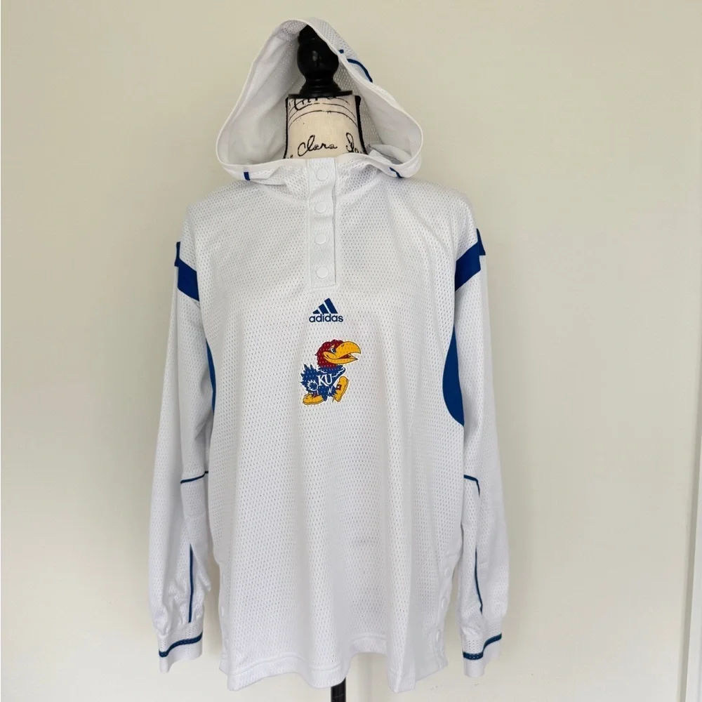 Adidas Kansas Jayhawks Jersey Hoodie KU Basketball College Sz L‎ Collegiate